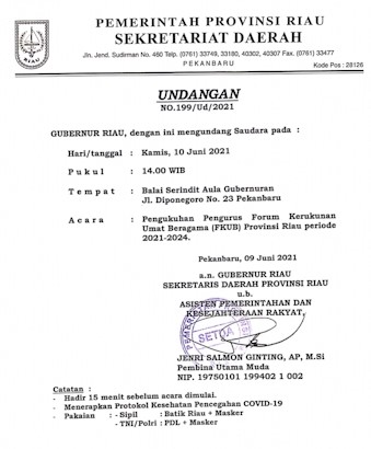 Dikukuhkan Besok, Terjawab Siapa Nakhoda FKUB Riau 2021-2024